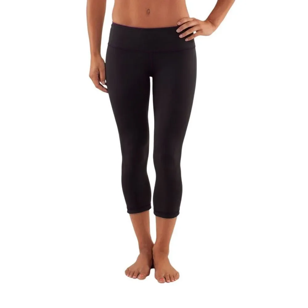 Lululemon Wunder Under Crop Reversible Leggings Tender Violet / Black‎ Size 10
